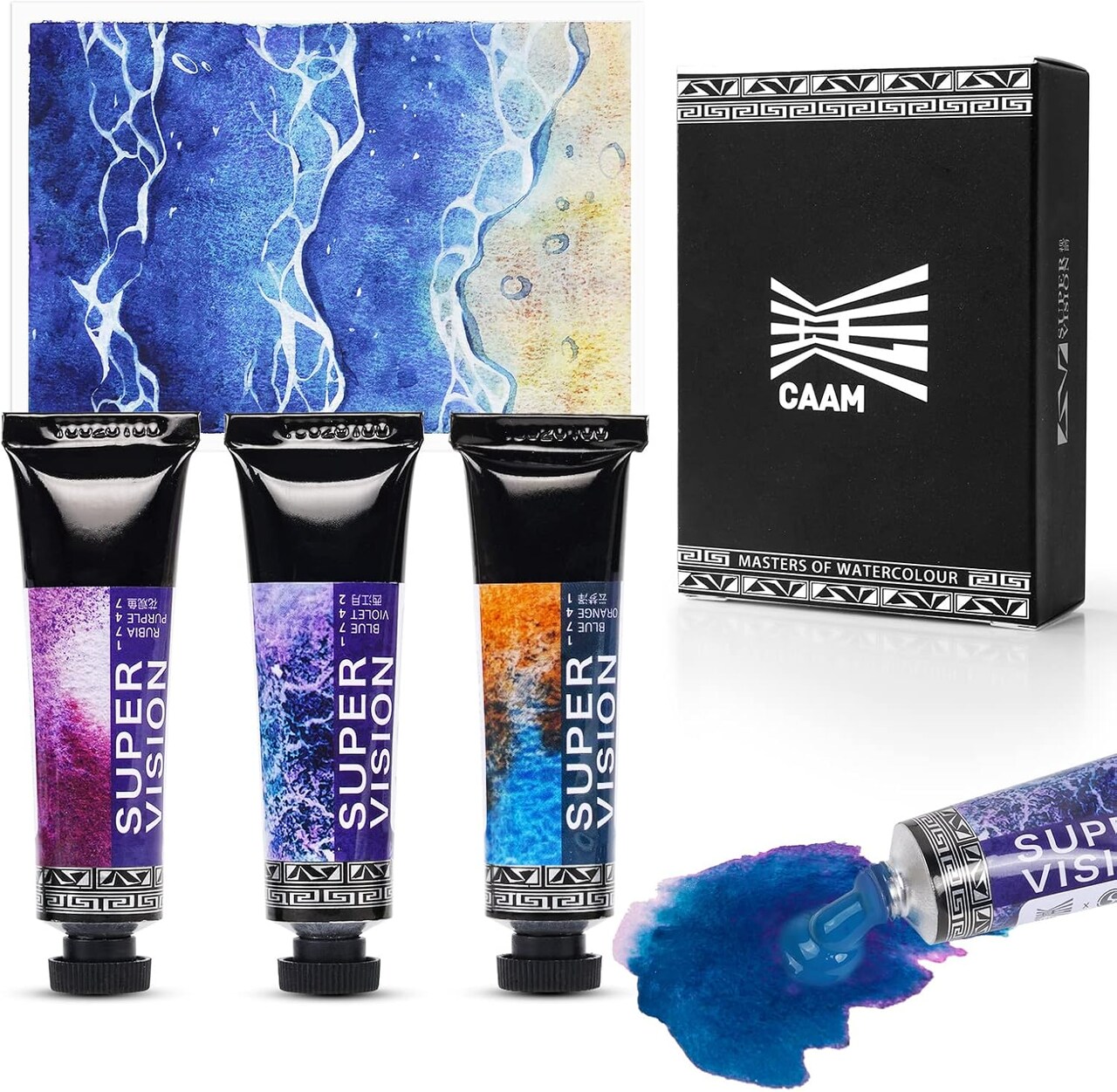 Watercolor Paint Set, Diverse Colors Layering, Attractive Art Watercolor Set, Vibrant Pigments, 3 Layering Colors for Professionals, Beginners, 15ml*3 Tube (Set E)